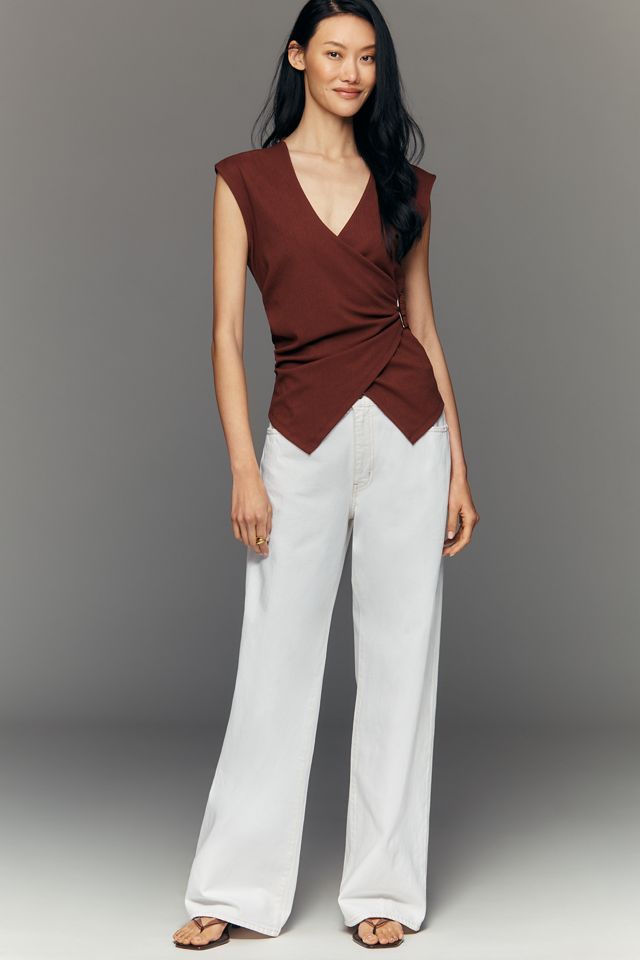 Maeve V-Neck Cap-Sleeve Top  #2
