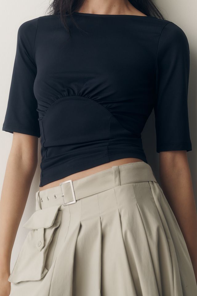 Maeve Ruched Boat-Neck Top #1