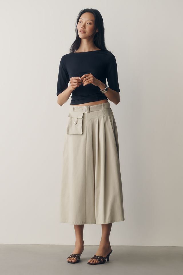 Maeve Ruched Boat-Neck Top #3