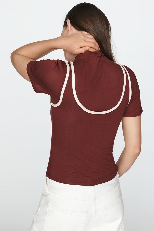 By Anthropologie Contrast Piped Tee #2