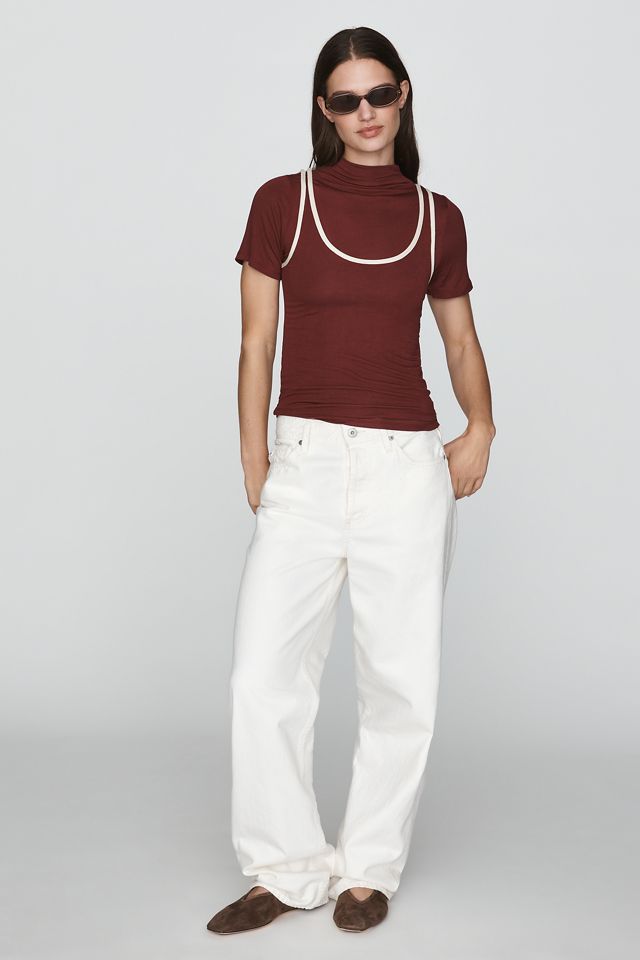 By Anthropologie Contrast Piped Tee #3