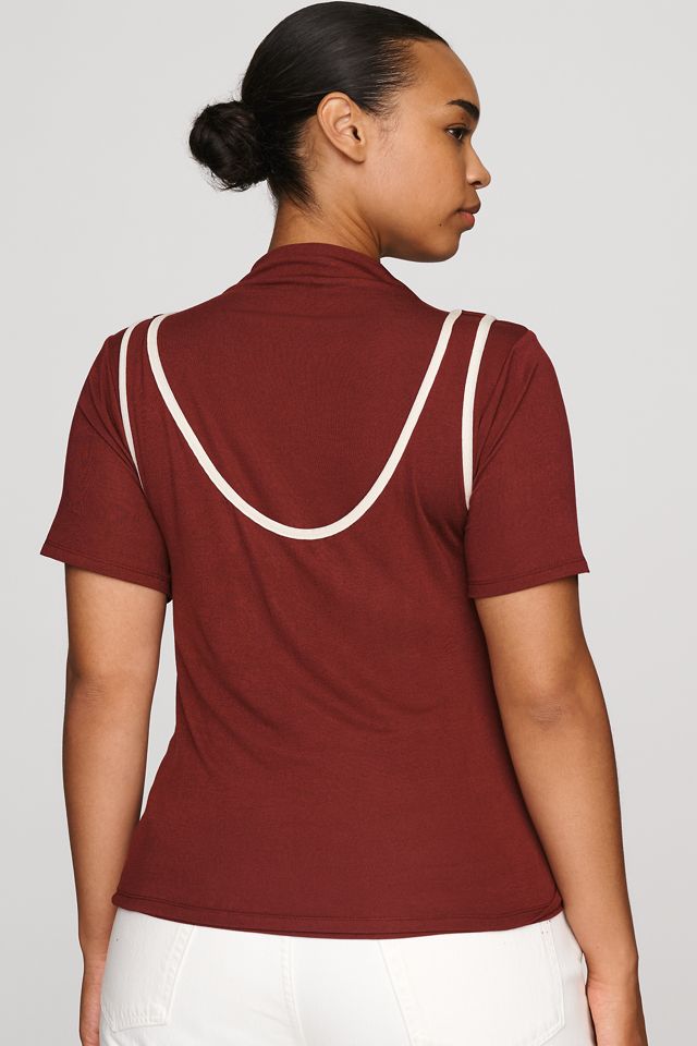By Anthropologie Contrast Piped Tee #5
