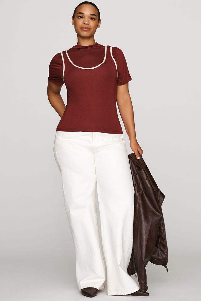 By Anthropologie Contrast Piped Tee #6