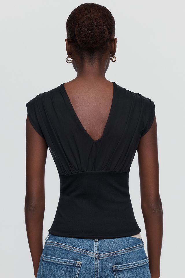 By Anthropologie Plunge-Neck Banded Top #2