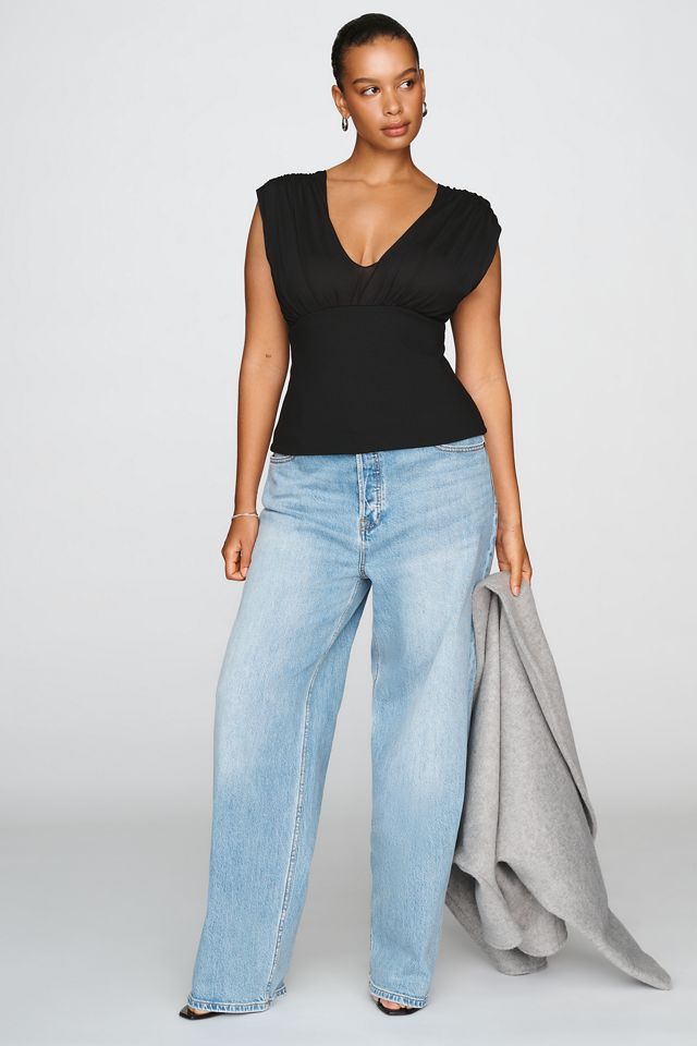 By Anthropologie Plunge-Neck Banded Top #5