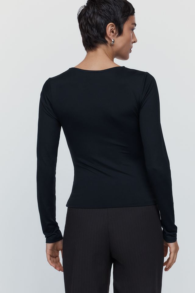 Maeve Plunge Long Sleeve Top #3