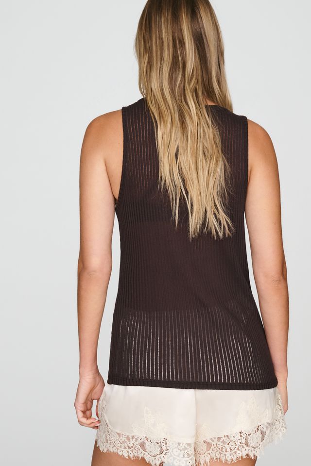 By Anthropologie Sheer Ribbed Tank #3