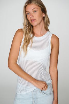 By Anthropologie Sheer Ribbed Tank