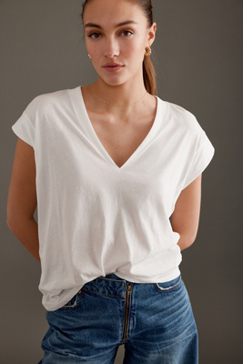 T-shirt col V Le Mid en taille: S chez Anthropologie - FRAME - Modalova