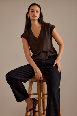 T-shirt col en V Easy en taille: S chez Anthropologie - FRAME - Modalova