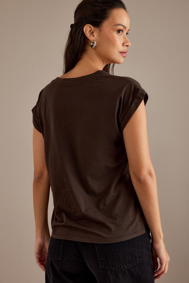 FRAME Einfaches V-Ausschnitt T-Shirt #4