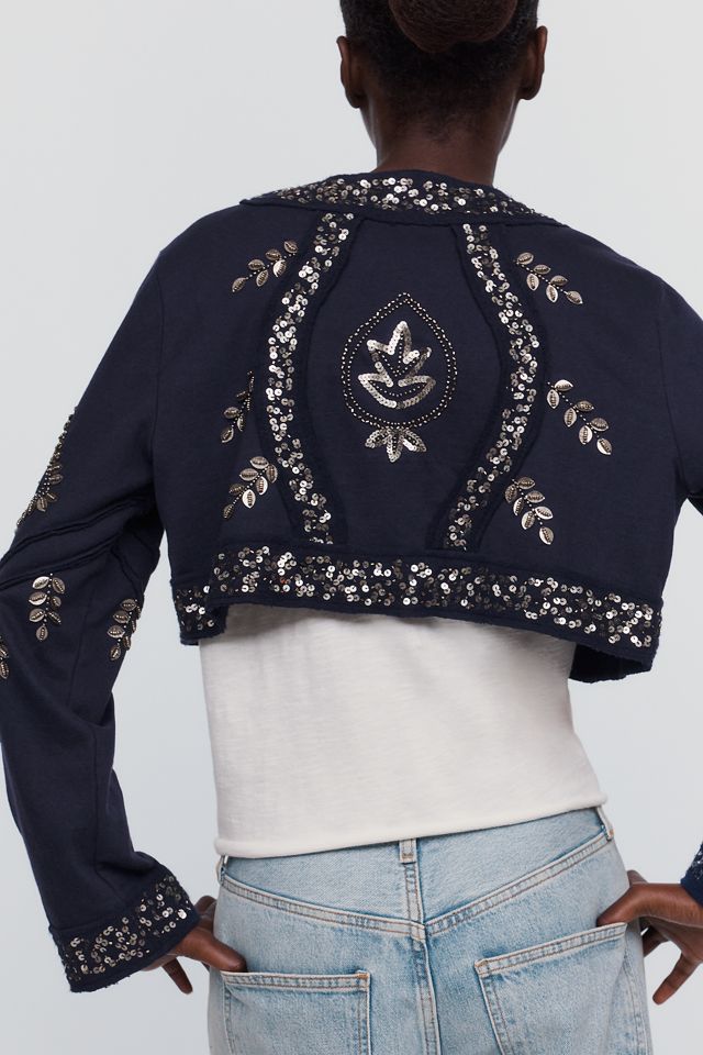 By Anthropologie Beaded Shrug #1