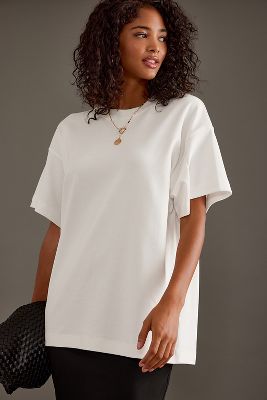 Anthropologie Short-sleeve Oversized T-shirt In White