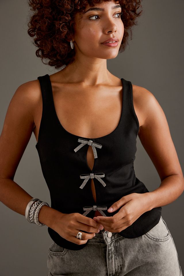Haut Corset Nœud Diamanté Par Anthropologie #4