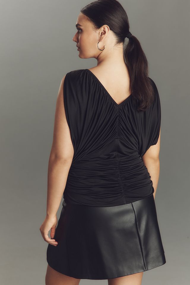 Eloquii Plus Shirred V-Neck Top #1