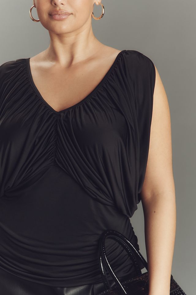 Eloquii Plus Shirred V-Neck Top #2