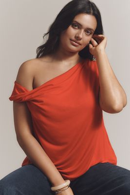 Eloquii Plus Asymmetric Twist-Sleeve Top