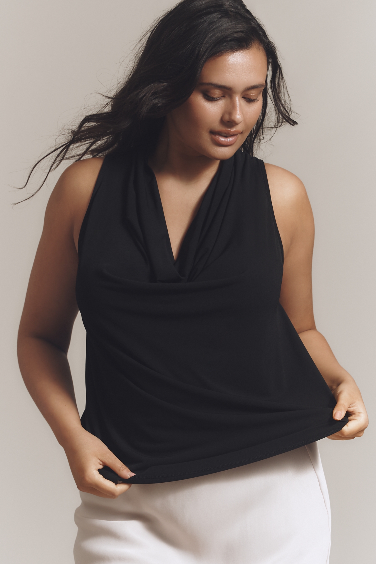 Eloquii Plus Cowl-Neck Halter Top