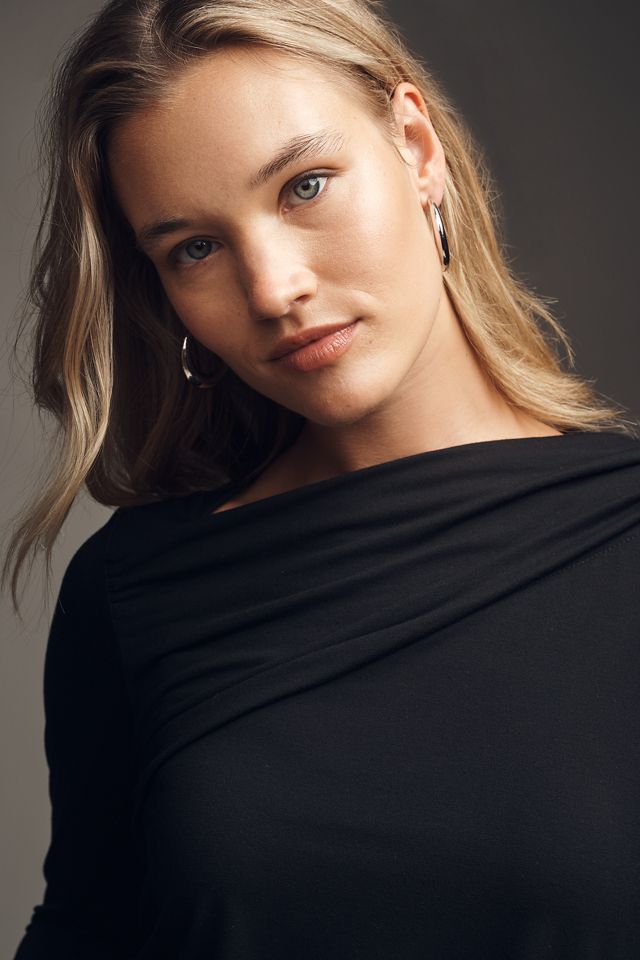 Eloquii Plus Long-Sleeve Gathered-Neck Top #2