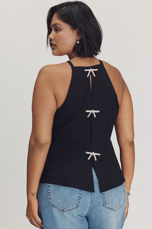 Eloquii Plus Halter Triple Bow-Back Top #1