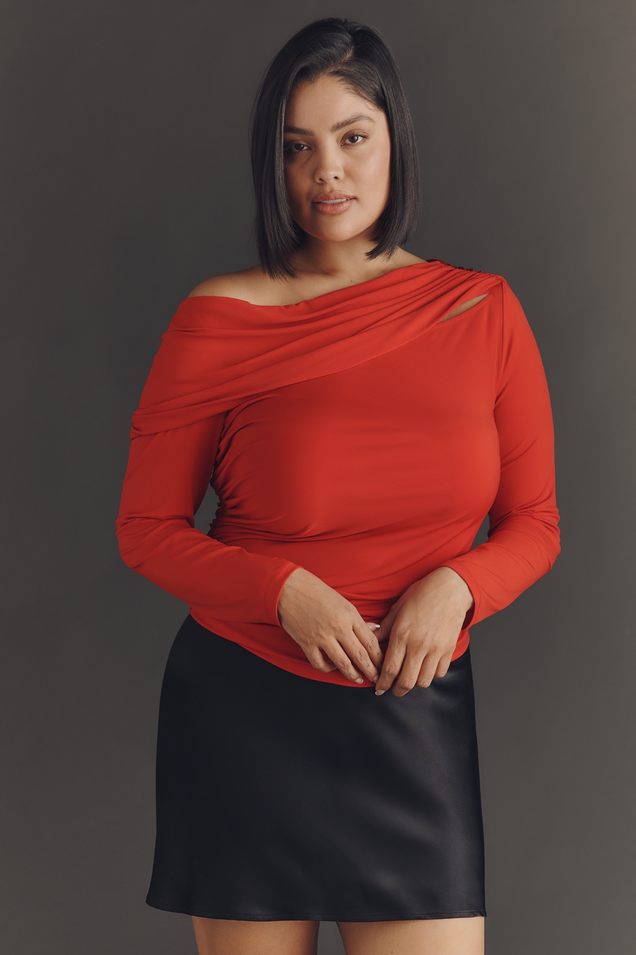 Eloquii Plus Off-Shoulder Long-Sleeve Top