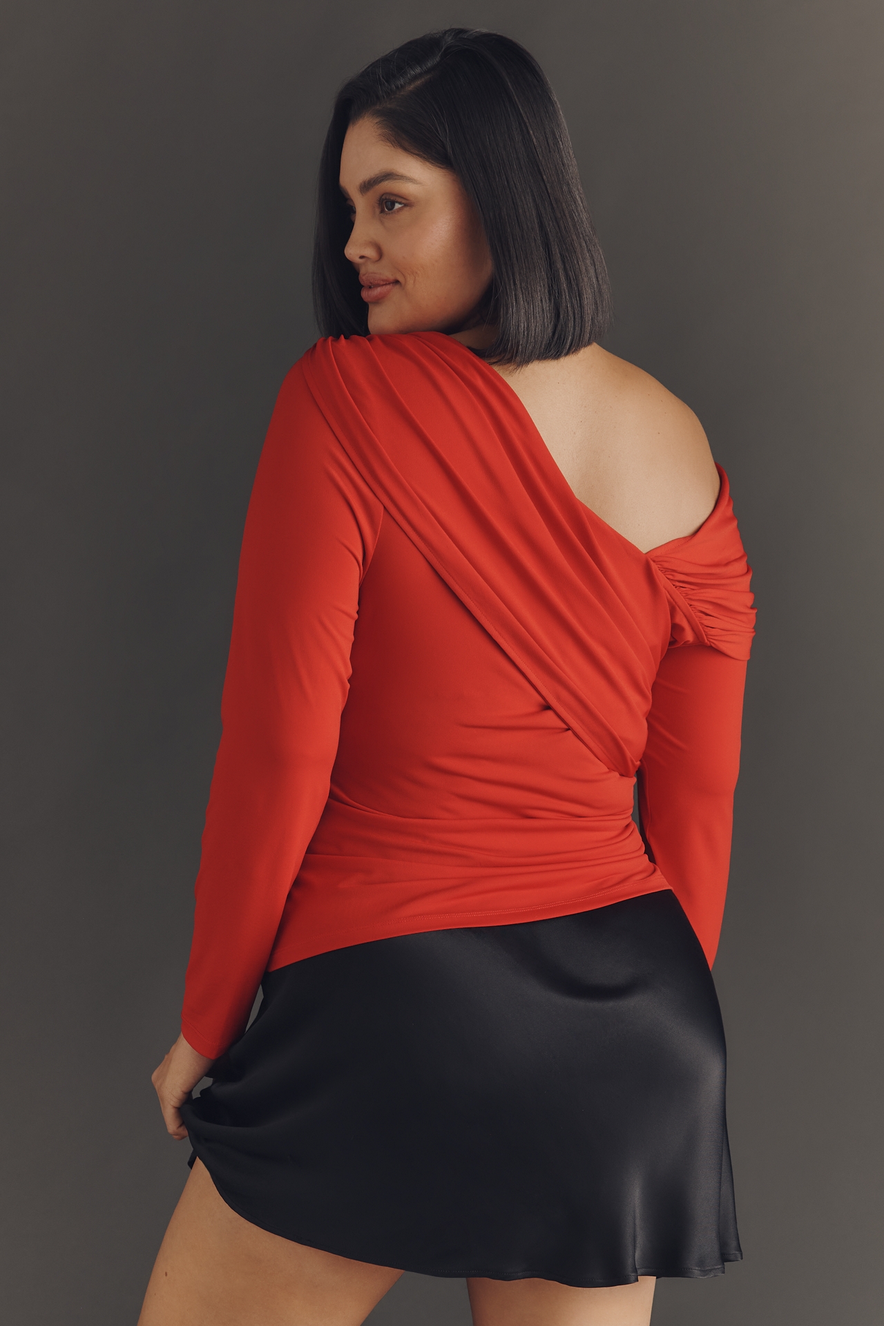 Eloquii Plus Off-Shoulder Long-Sleeve Top