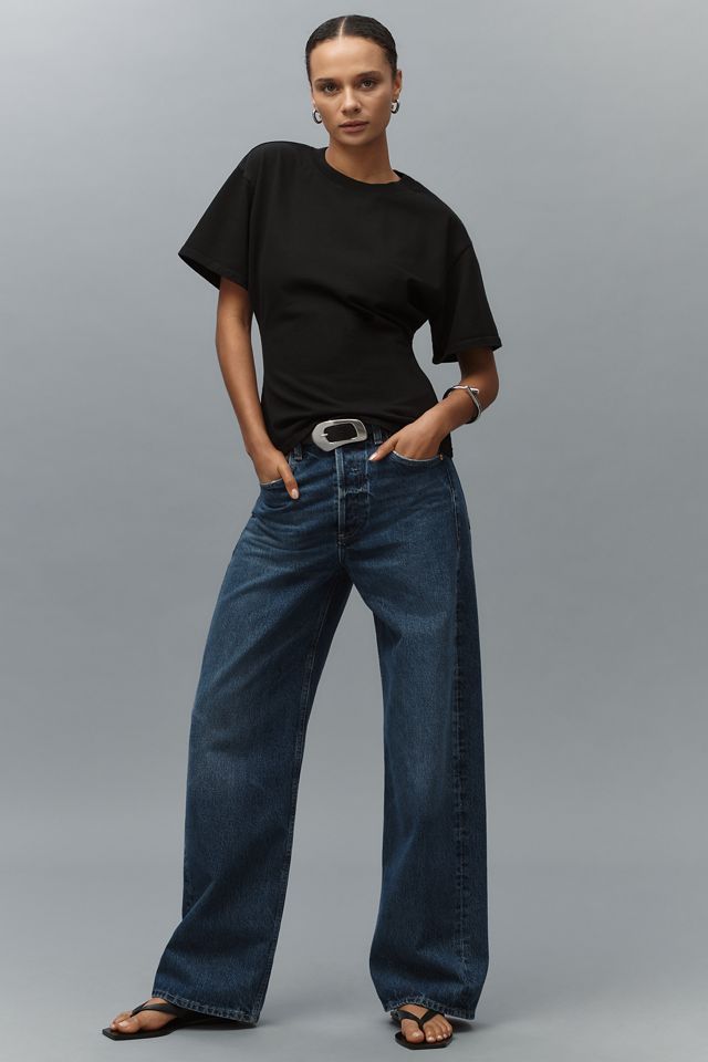 EB Denim Eero Cotton Oversized Cinched Short-Sleeve Tee