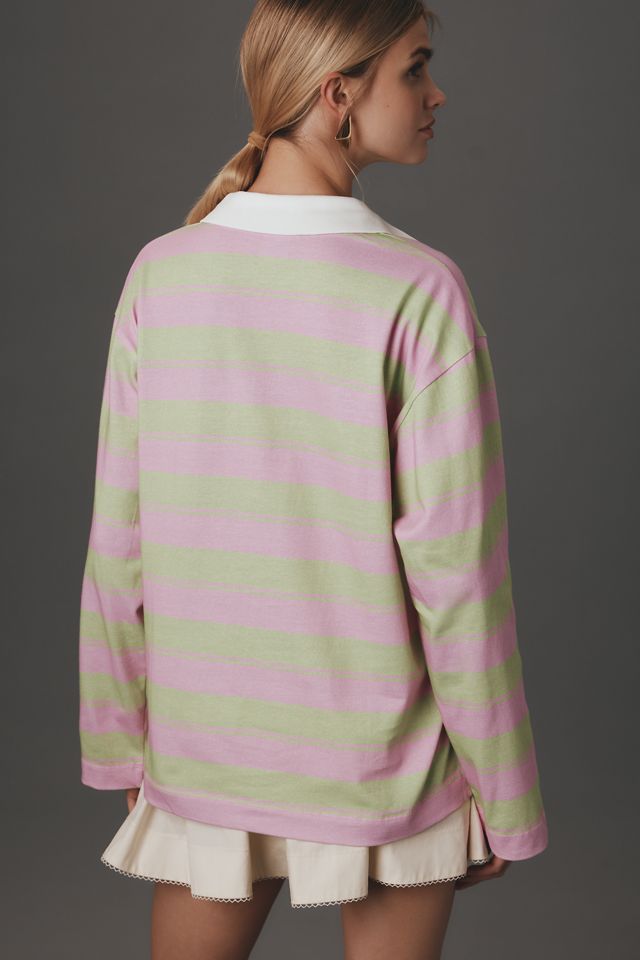 Baum und Pferdgarten Jeanne Long-Sleeve Striped Polo Top #1