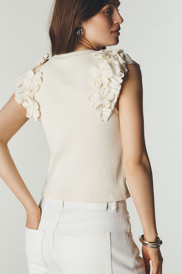 Ollari Fluttered Floral Tank #3