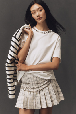 Essentiel Antwerp Intenso Pearl T-shirt Top In White