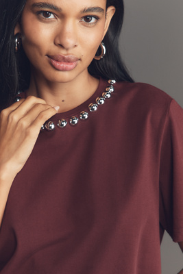 Essentiel Antwerp Intenso Silver Balls T-shirt Margot Mauve In Brown