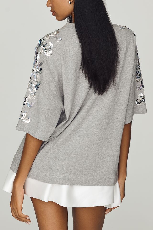 Essentiel Antwerp Jangoo Cotton Sequin-Sleeve Tee #2