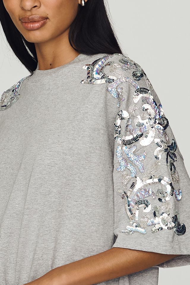 Essentiel Antwerp Jangoo Cotton Sequin-Sleeve Tee #3