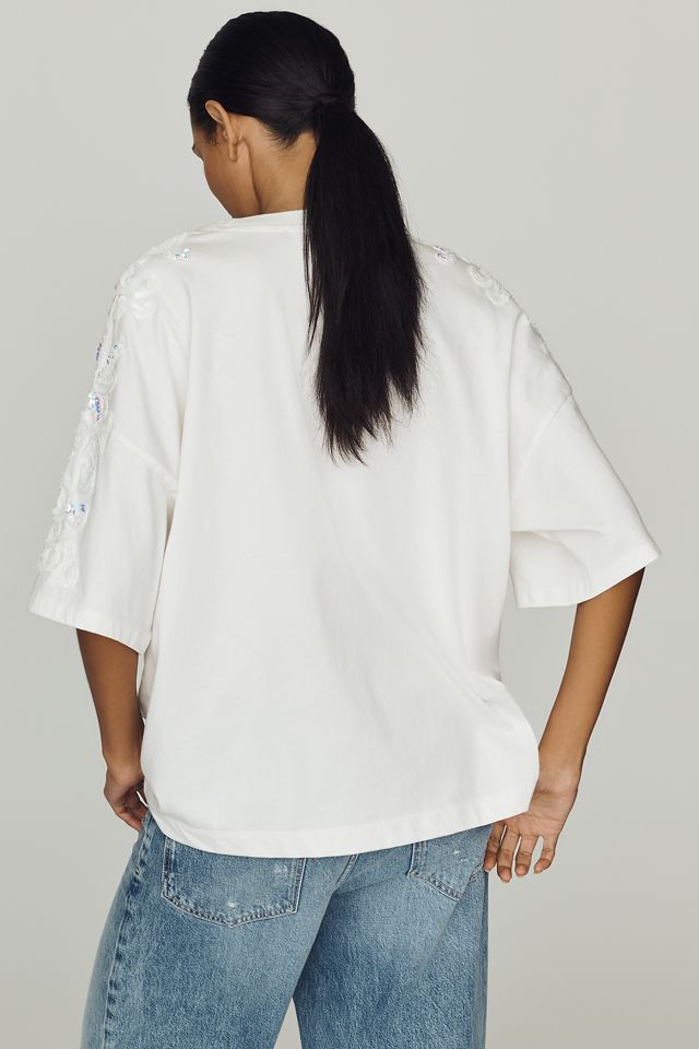 Essentiel Antwerp Jangoo Cotton Sequin-Sleeve Tee #2