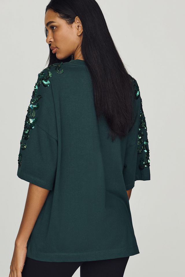 Essentiel Antwerp Kangoo Cotton Sequin-Sleeve Tee #2