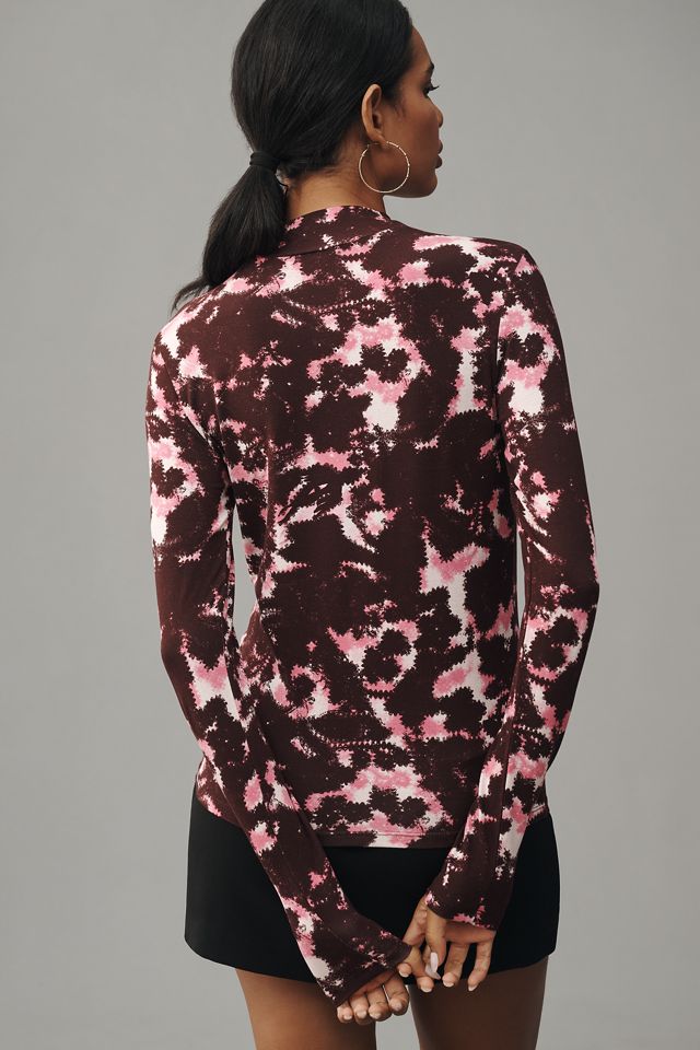 Scotch & Soda Printed Mock-Neck Long-Sleeve Top #1