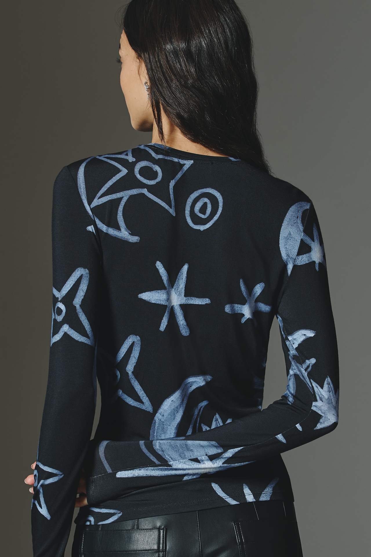 Scotch & Soda Floral Long-Sleeve Crew-Neck Top