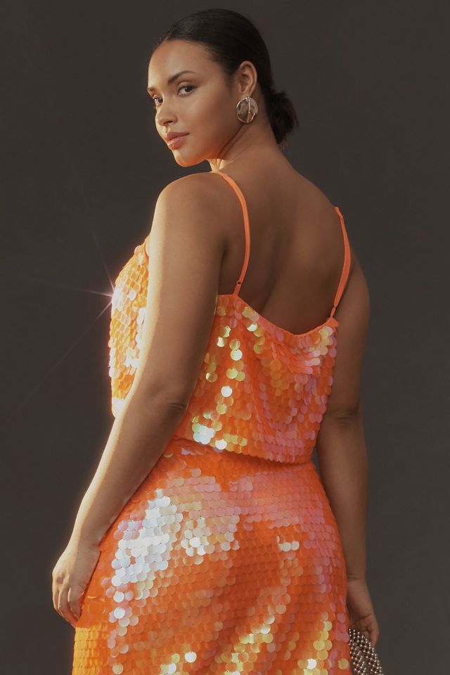 By Anthropologie Neon Sequin Crop Tank #7