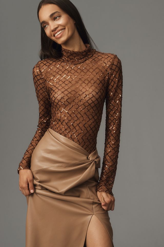 Sheer hotsell turtleneck top