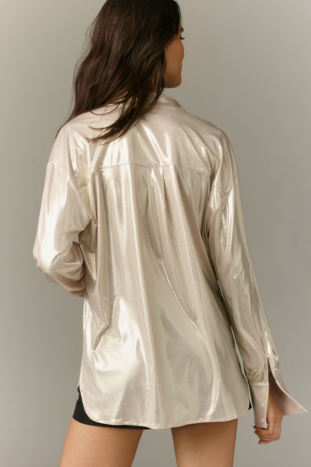 By Anthropologie Metallic Shine Long-Sleeve Shirt #1