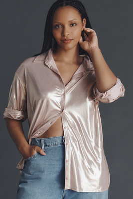 By Anthropologie Shine Buttondown Shirt In Neutral