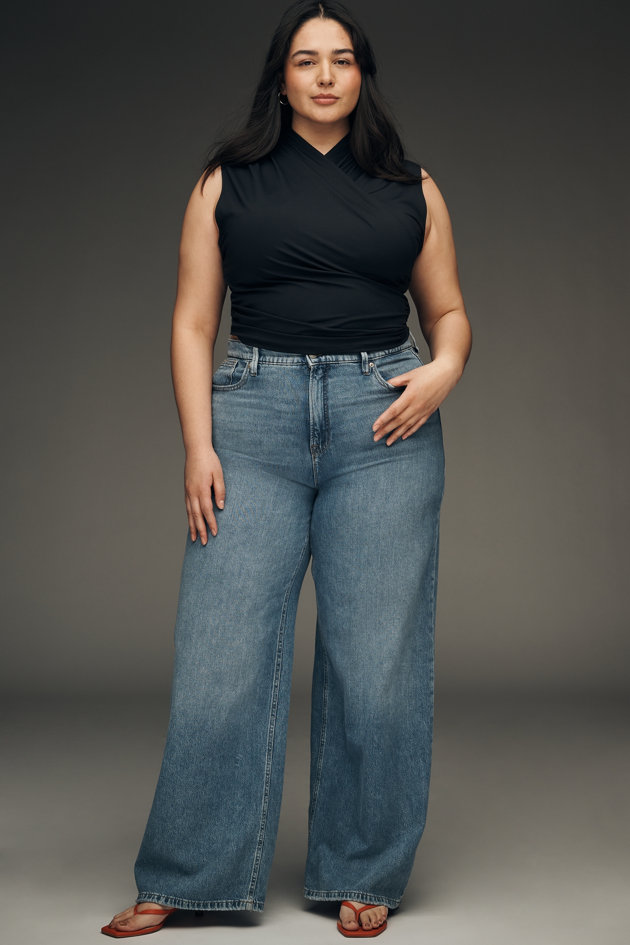 By Anthropologie Wrap Mock-Neck Muscle Tank