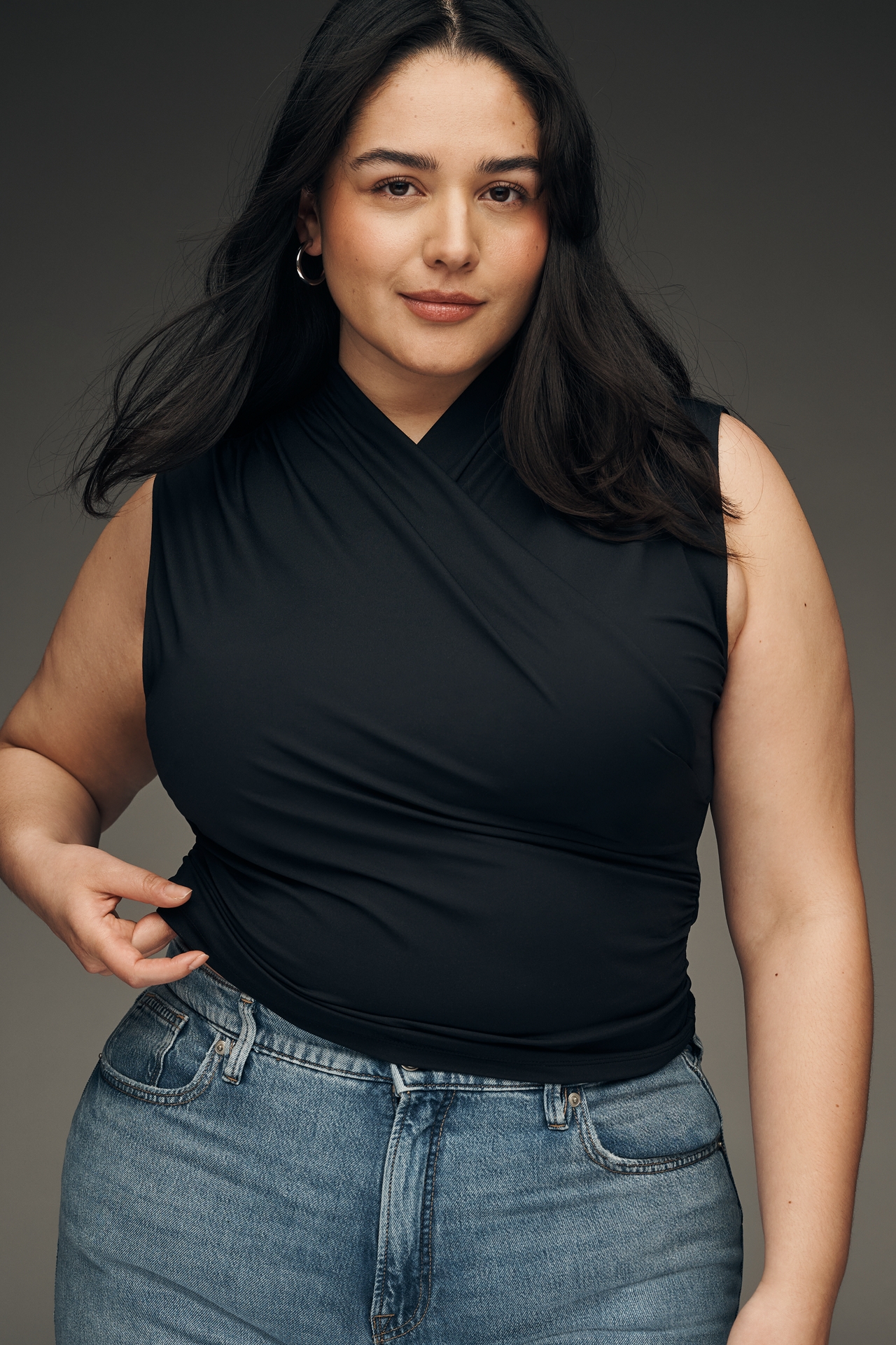 By Anthropologie Wrap Mock-Neck Muscle Tank