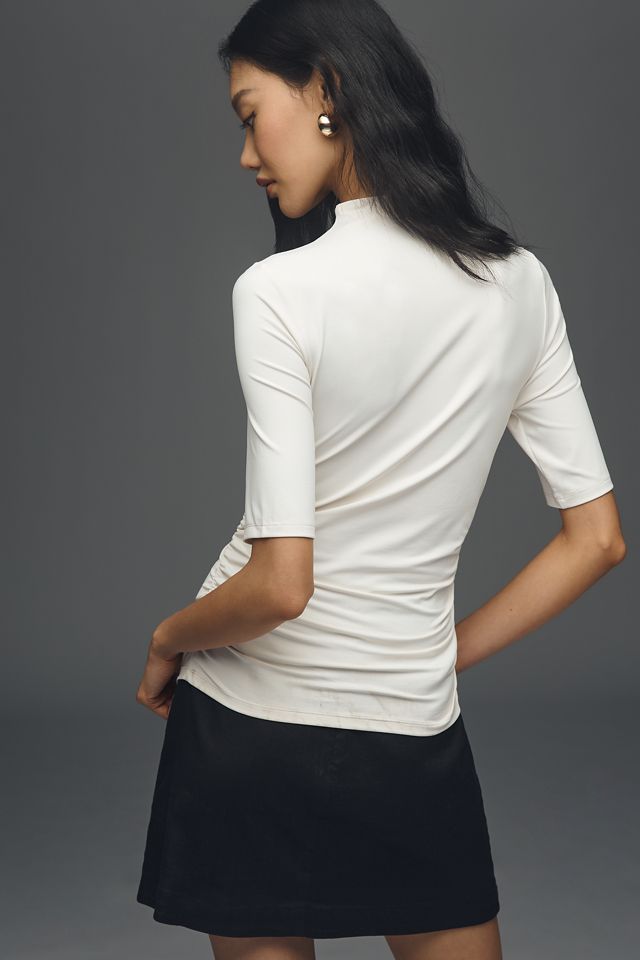By Anthropologie Ruched Three-Quarter Sleeve Top #2