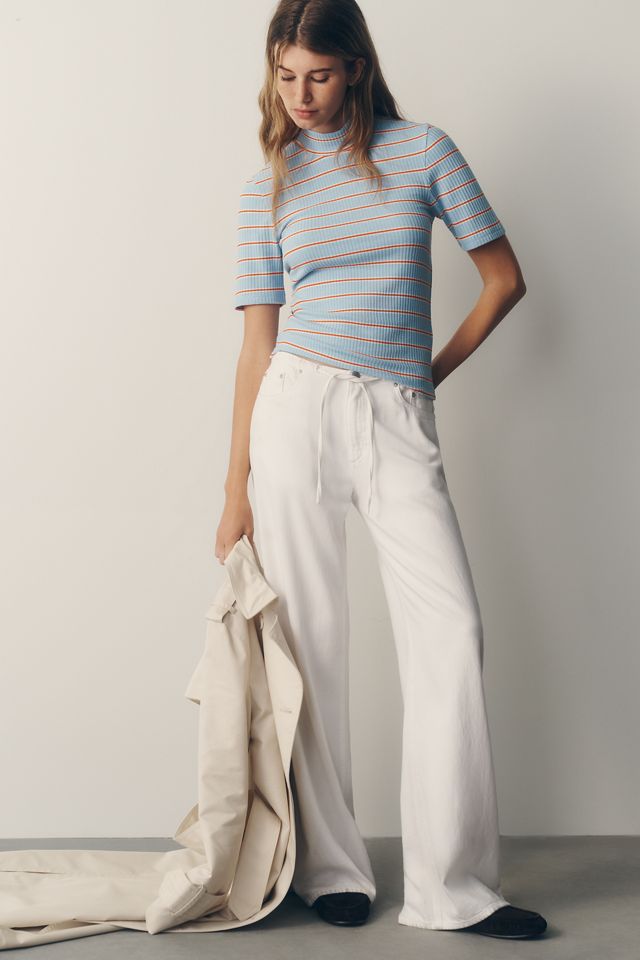 By Anthropologie Ribbed Mock-Neck Top #3