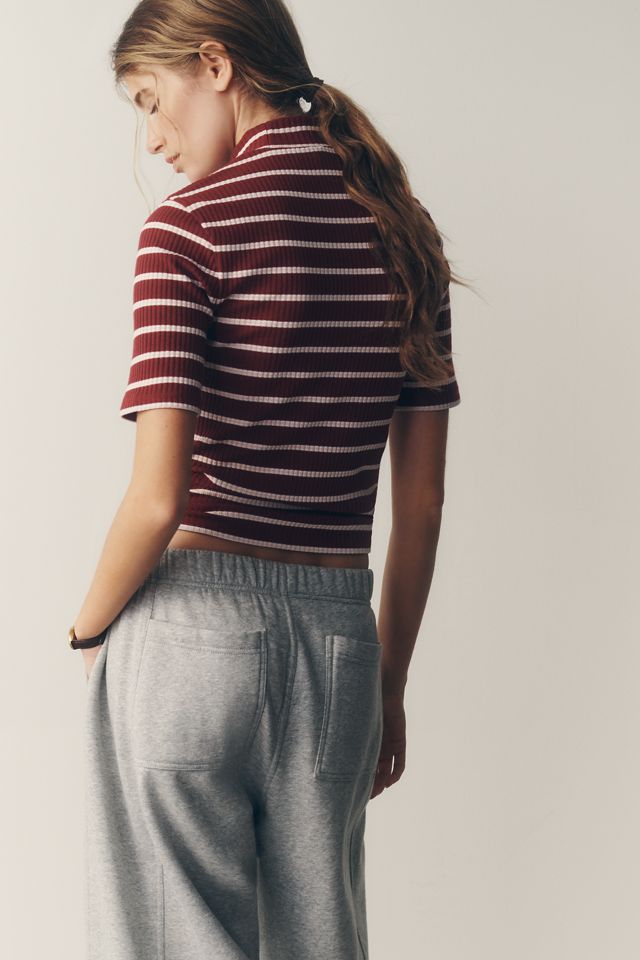 By Anthropologie Ribbed Mock-Neck Top #1