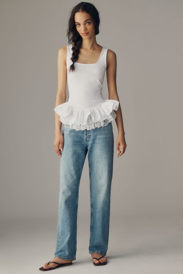 ESTHE Ruffled Peplum Tank Top | Anthropologie