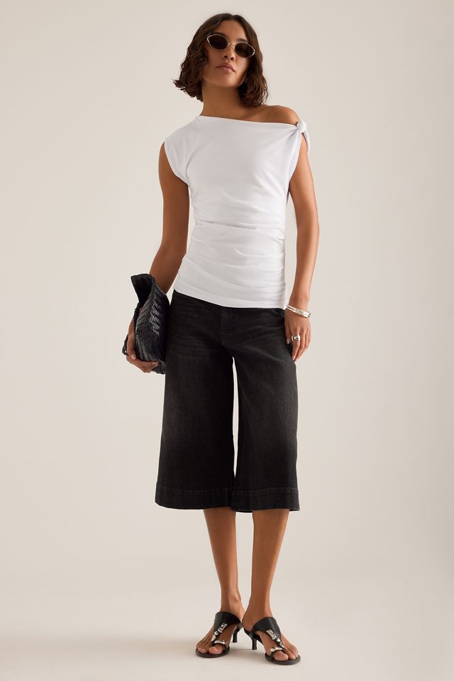 ESTHE Schulterfreies Jersey-Top mit Knoten #2