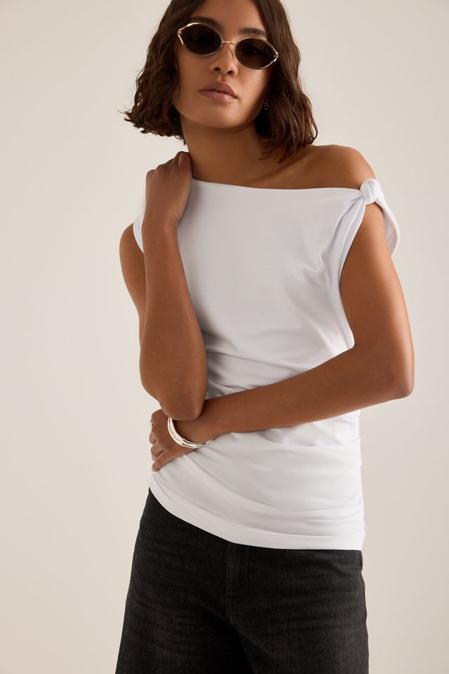 ESTHE Off-Shoulder Knot Jersey Top | Anthropologie UK