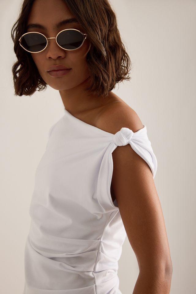 ESTHE Schulterfreies Jersey-Top mit Knoten #4